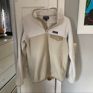 White Patagonia Fleece Pullover
